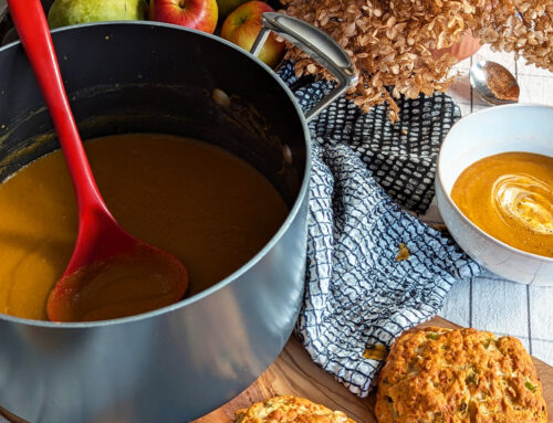 Curried Carrot, Sweet Potato and Lentil Soup (GF, DF)