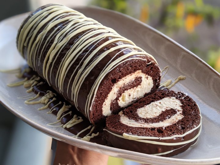Chocolate and Pistachio Ice Cream Cake Roll - Savor the Best