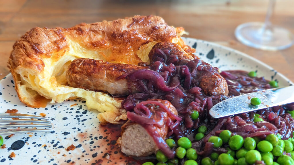 plate of gluten free toad in the hole