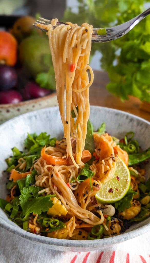 spicy peanut and miso noodles