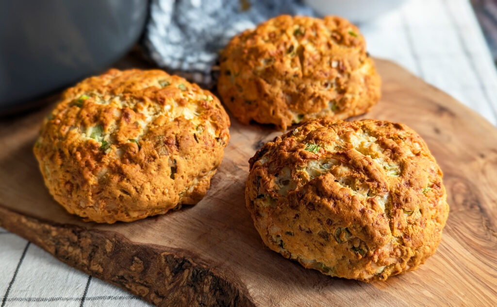 cheddar and spring onion gluten free rolls