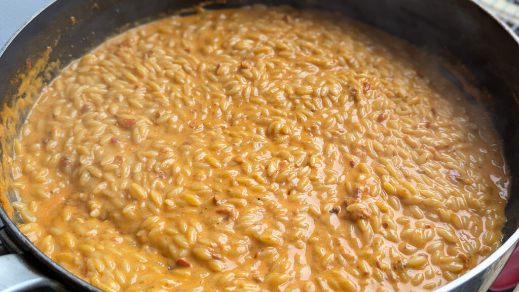 creamy tomato and nduja gluten free orzo